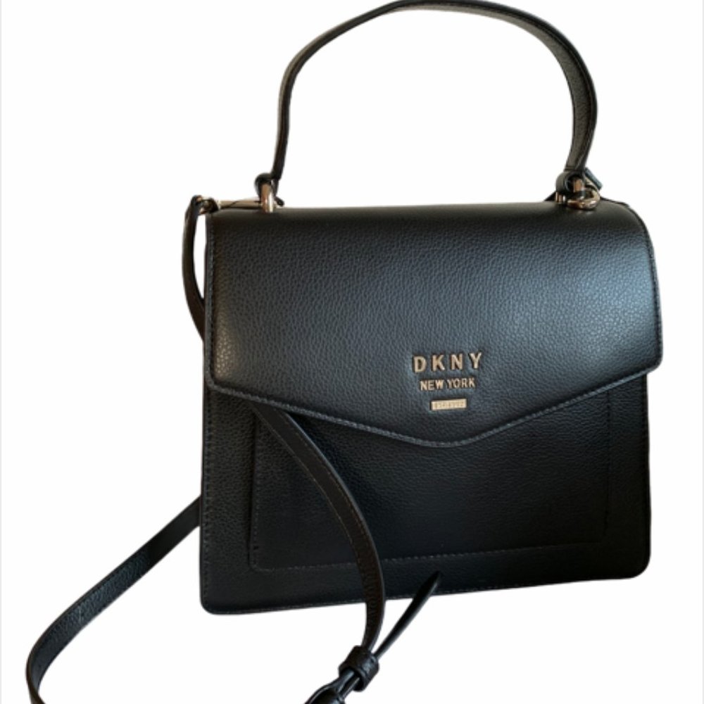 DKNY Black Leather Satchel